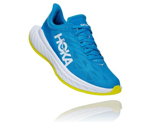 Hoka One One Dame Carbon X 2 Road Løpesko Diva Blå/Citrus Norge-81IGL